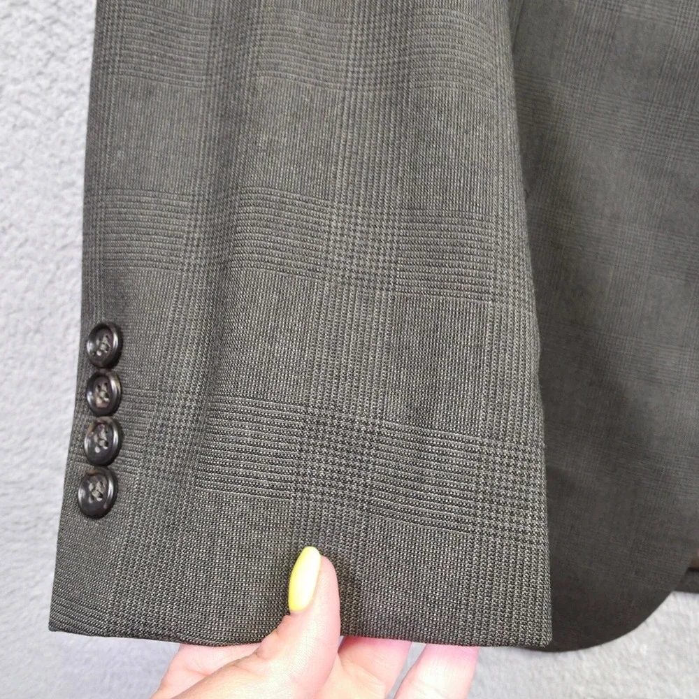 Stafford‎ Executive Blazer Mens 46 Green Wool Glen Plaid Sportscoat Preppy Boss